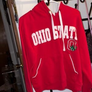 Vibrant Red Hoodie with White Lettering